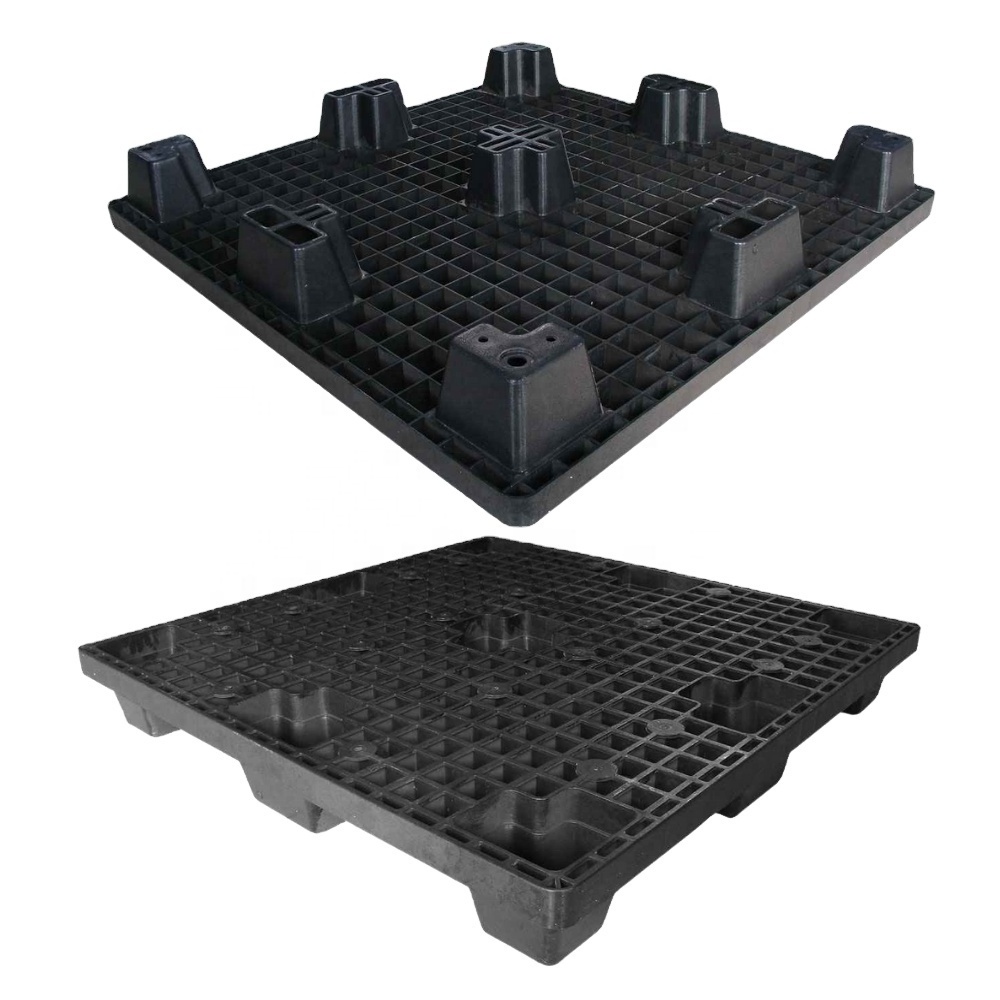 Plastic Pallet Anti-slip Low Price HDPE Light Weight 9 Feets Euro Pallet Nine Legged Plastic Pallet Supplier for One Time Export