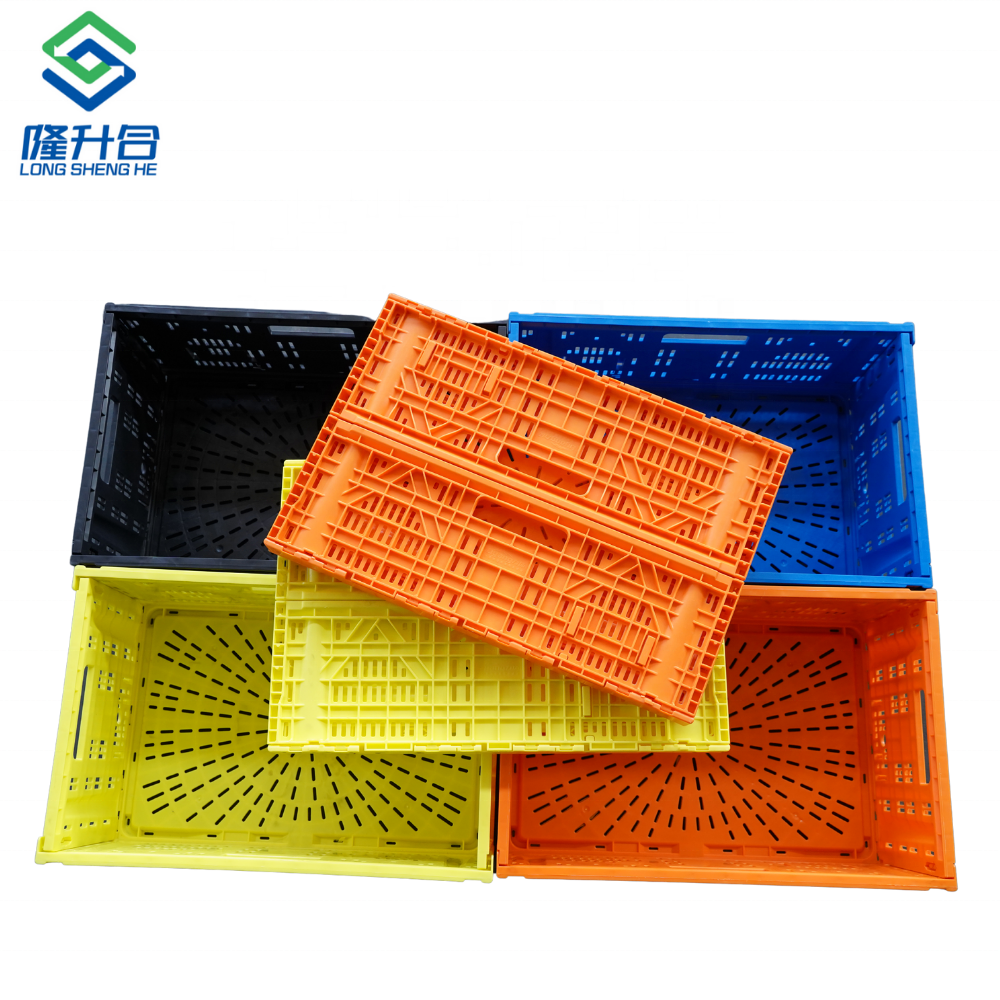 Longshenghe Plastic Transport Crates Collapsible Folding Moving Box Plastic Pallet Recycling Container For Vegetable