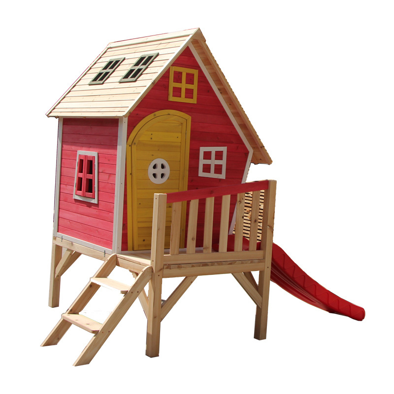 Good Quality Outdoor Children Kids Cubby House Large Luxurious Wooden Children Playhouse