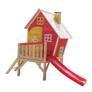 Good Quality Outdoor Children Kids Cubby House Large Luxurious Wooden Children Playhouse