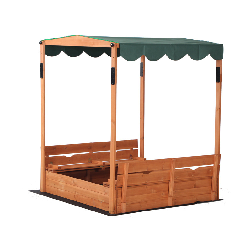 Backyard Large Children Wooden Cheap Outdoor Sandbox Wooden Sand Playhouse for Kids