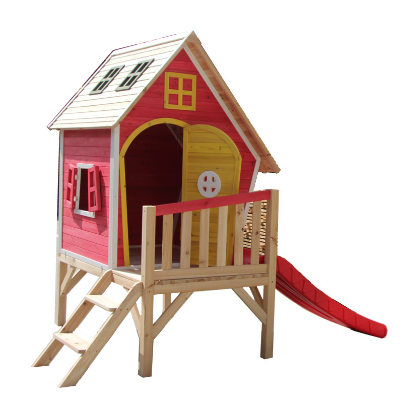 Good Quality Outdoor Children Kids Cubby House Large Luxurious Wooden Children Playhouse