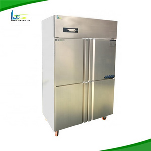 2 door 4 door Commercial Refrigerator Double Temperature Freezer and Chiller Stainless Steel Refrigerator