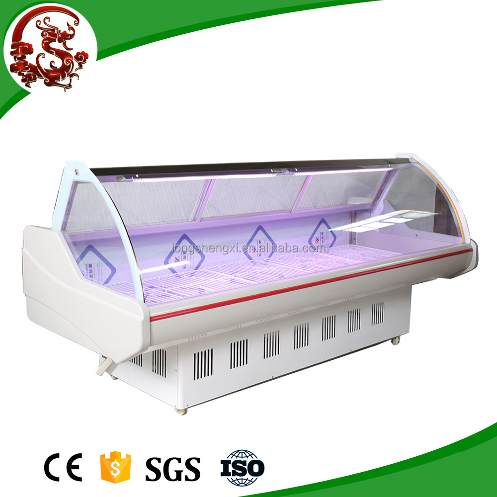 High quality front window meat display supermarket refriger/meat freezer