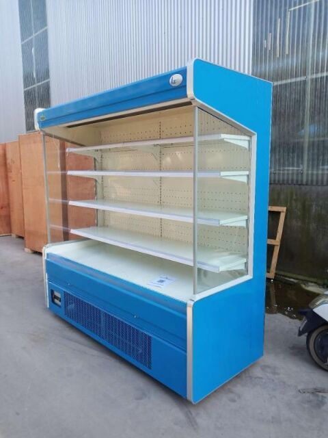 Vegetable fruit beverage display chiller Multi-deck supermarket wall mounted open display refrigerator