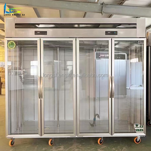 4 Doors Meat Hanging Refrigerator Upright Meat Display Chiller Stainless Steel Door Hinge With Free Hook