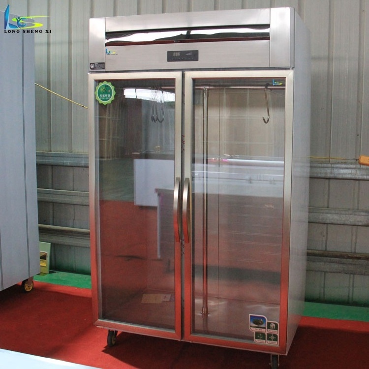 4 Doors Meat Hanging Refrigerator Upright Meat Display Chiller Stainless Steel Door Hinge With Free Hook