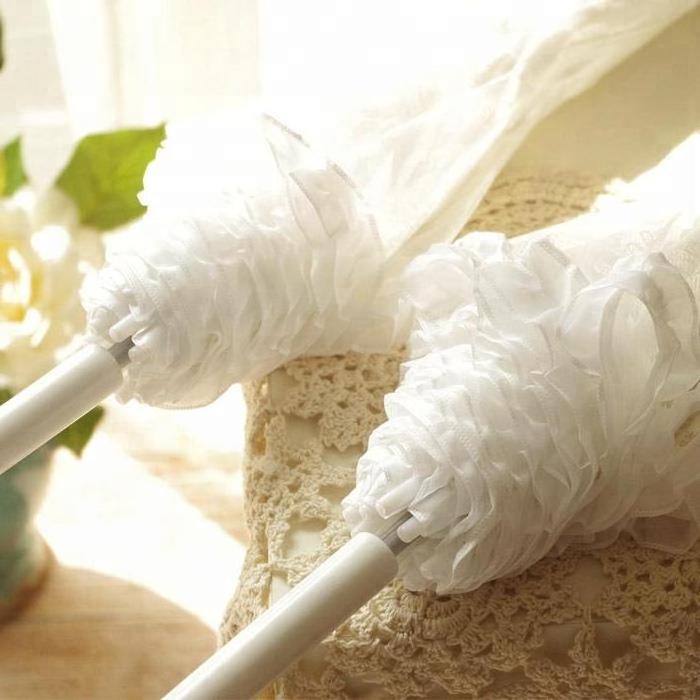 LS new crystal handle automatic lace white transparent clear umbrella wedding decoration umbrella