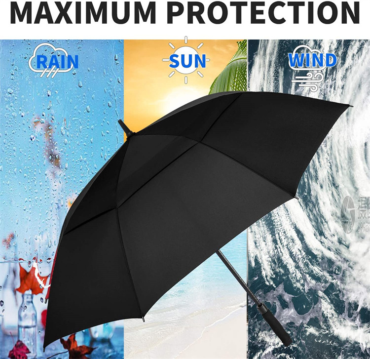 LS Double Layer Extra Large Oversized Golf Umbrella Heavy Duty Big Long Auto Open Windproof Waterproof Stick Rain Umbrella