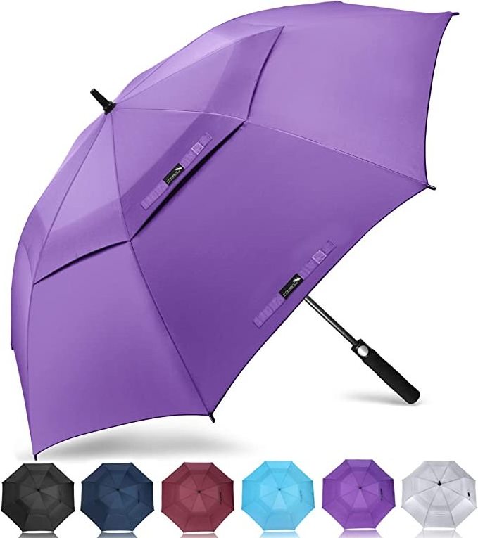 LS Golf Umbrella 54/62/68 Inch, Large Windproof Umbrellas Automatic Open Oversize Rain Umbrella with Double Canopy for Men