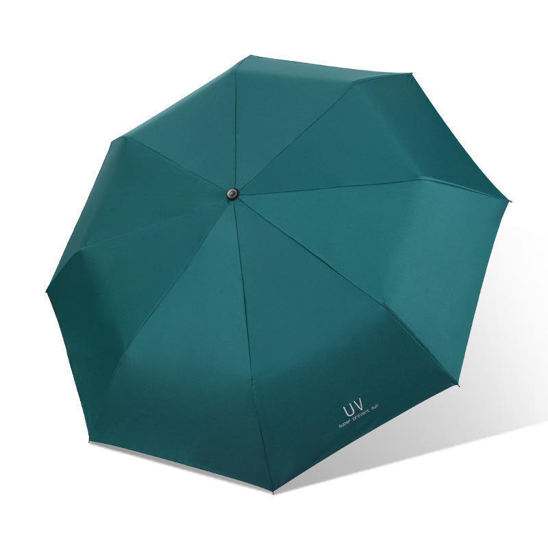 LS  Customized Pattern Black UV Coated Customized Color Logo Easy To Carry 3 Folding Umbrella Personal Umbrella