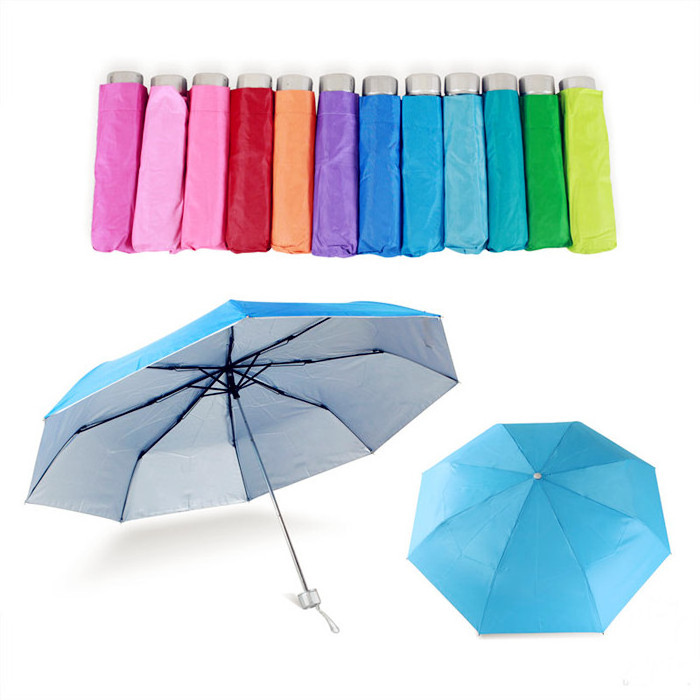 LS One dollar cheap customized advertising super mini pocket 3 folding umbrella