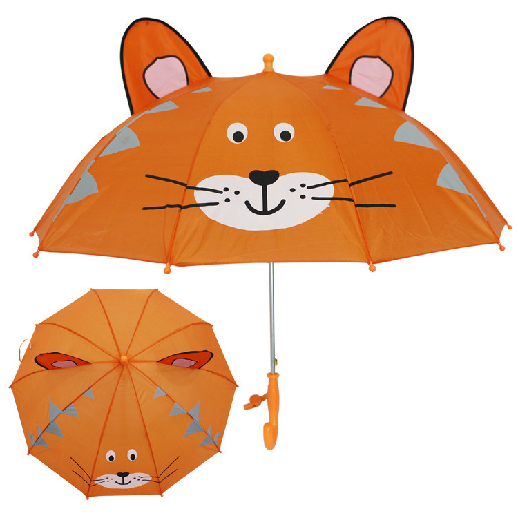 LS Popular Sale Cute Design Children Straight Manual 17''*8K Character Personalize Child 3D Kid Cartoon Umbrella