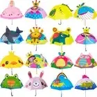 LS Popular Sale Cute Design Children Straight Manual 17''*8K Character Personalize Child 3D Kid Cartoon Umbrella