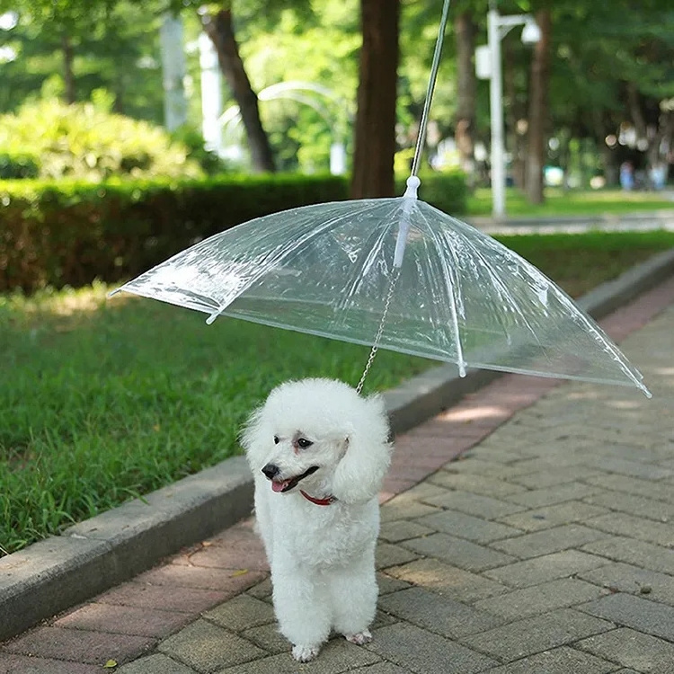 LS Pet Umbrella Leash Rainproof Snowproof Dog Umbrella Leash for Small Dogs Adjustable Doggy Umbrella