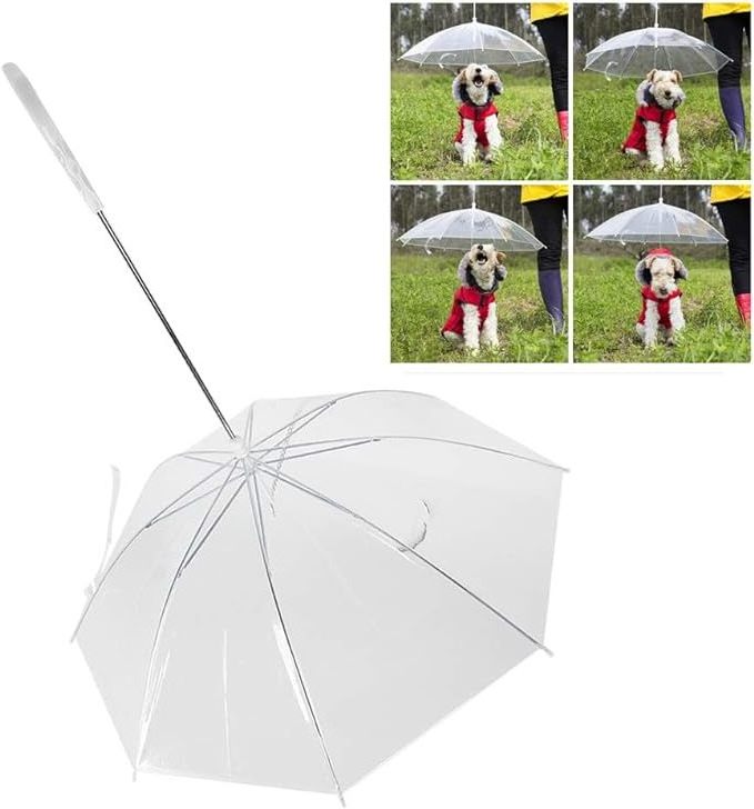 LS Pet Umbrella Leash Rainproof Snowproof Dog Umbrella Leash for Small Dogs Adjustable Doggy Umbrella