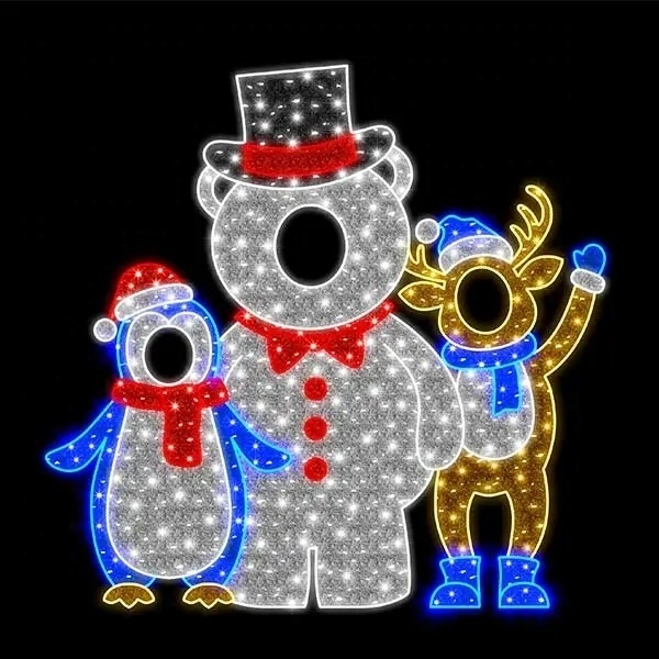 Outdoor lighting use water shopping mall business center Santa Clause Christmas decoration 2D selfie LED motif lights