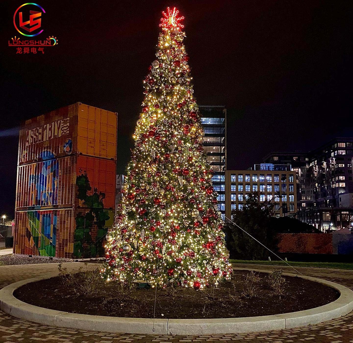 Outdoor Street Christmas Tree Light Led Large 3D Decoration  Motif Light