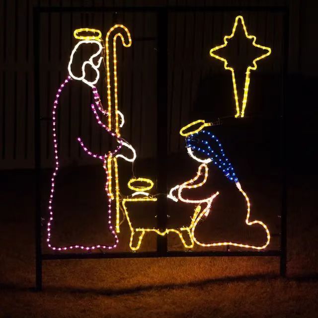 Outdoor Christmas Lights Wise Man Camel Commercial Motif Rope Light Jesus Nativity