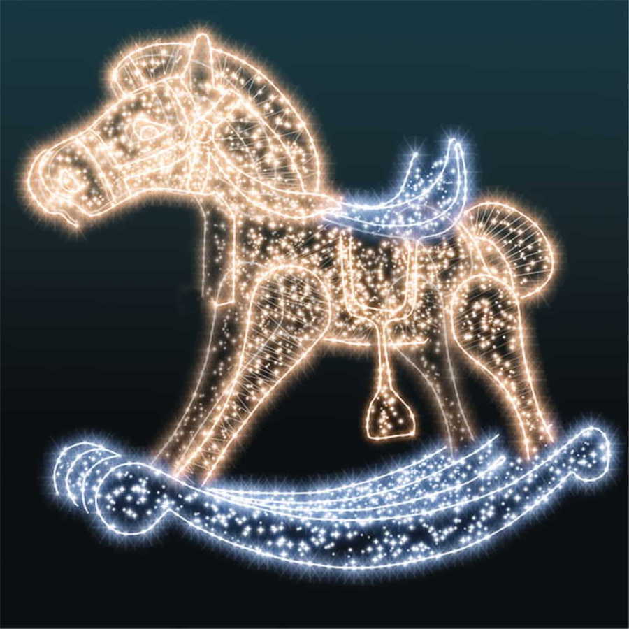 Christmas Festival Hot sale Waterproof 3d Led Motif Pumpkin Cinderella Carriage Wedding LED Horses