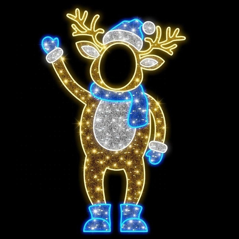 Outdoor lighting use water shopping mall business center Santa Clause Christmas decoration 2D selfie LED motif lights