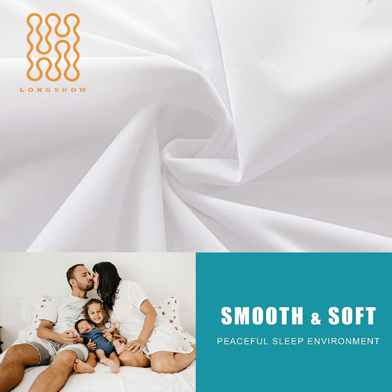 Zippered Mattress Encasement Water Resistant Mattress Cover Absorbent Breathable and Stretchable 6-Sided Mattress Protector