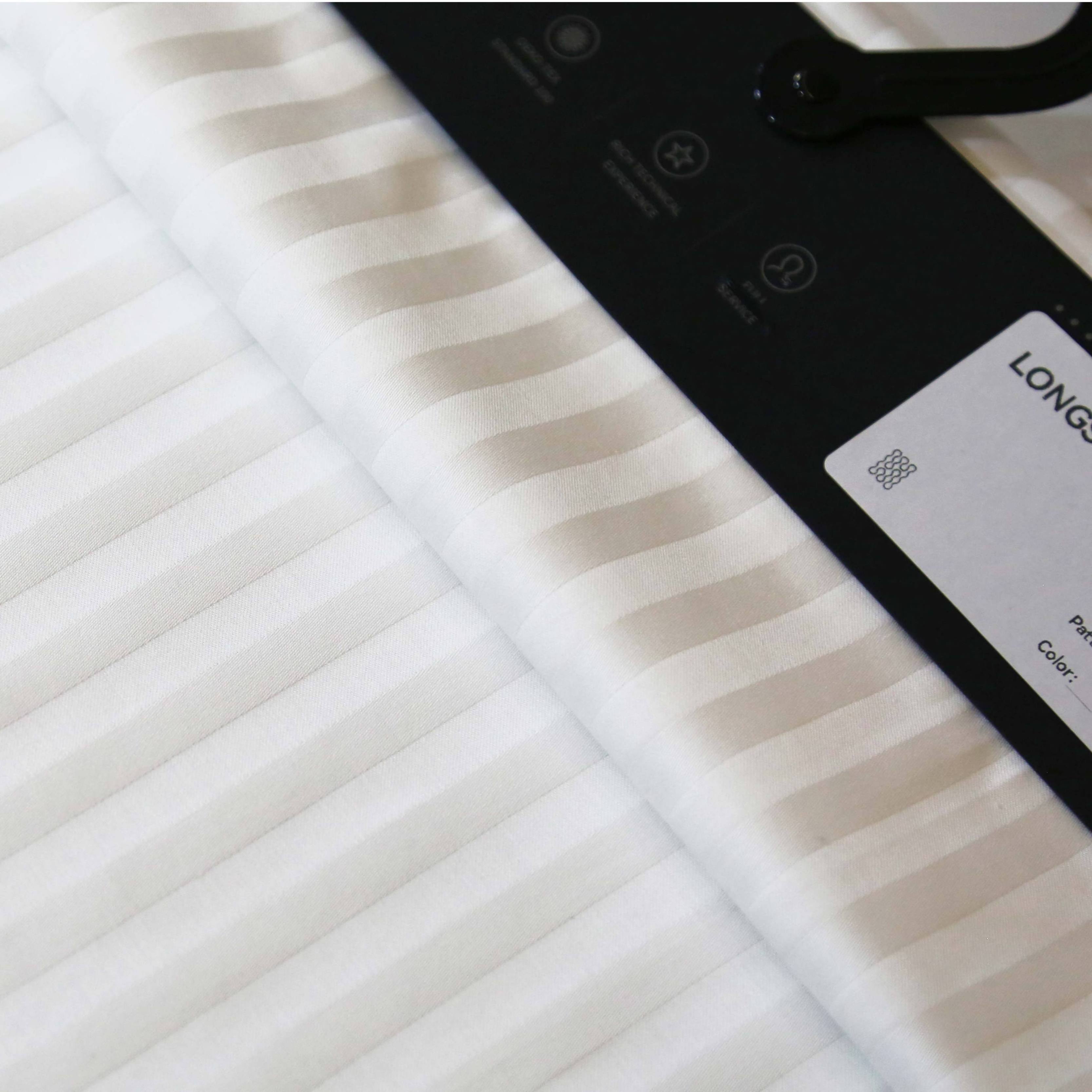 250 Thread Count Long Staple Premium solid color Cotton Sateen Weave 3cm satin stripe for Hotel Bedding