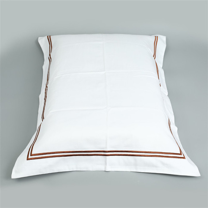 Wholesale custom white hotel luxury embroidered hotel bedding pillow case 100% cotton oxford design bulk pillowcase