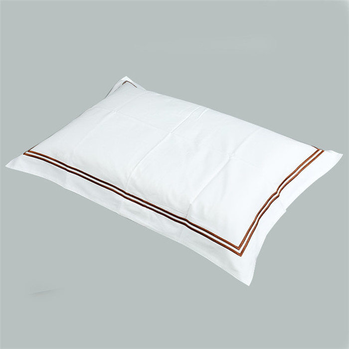 Wholesale custom white hotel luxury embroidered hotel bedding pillow case 100% cotton oxford design bulk pillowcase