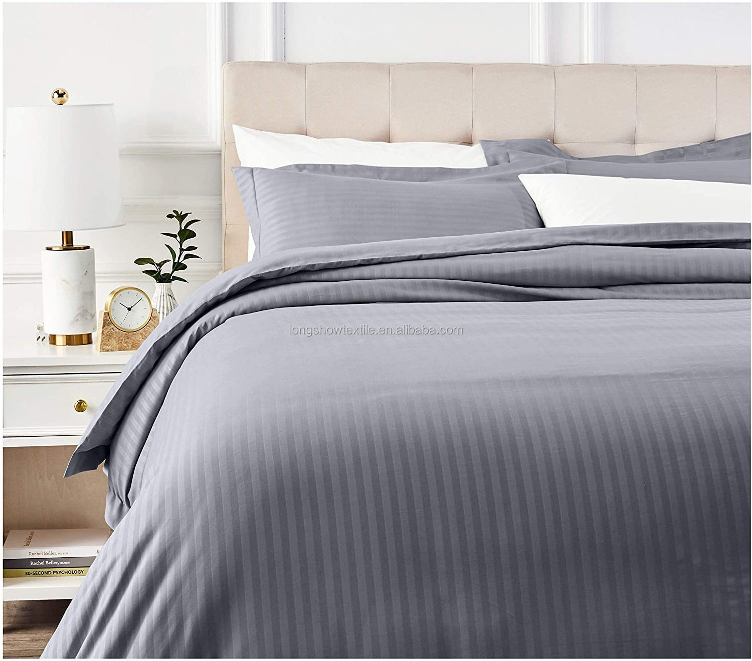 OEM Factory Wholesale Collection Hotel 3CM White Stripe Flat Sheet Duvet Cover for home textile