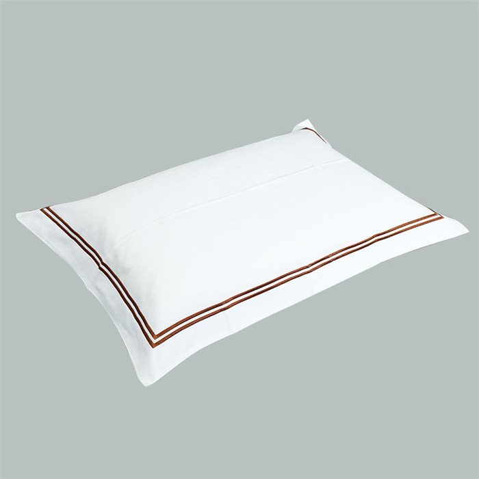 Wholesale custom white hotel luxury embroidered hotel bedding pillow case 100% cotton oxford design bulk pillowcase