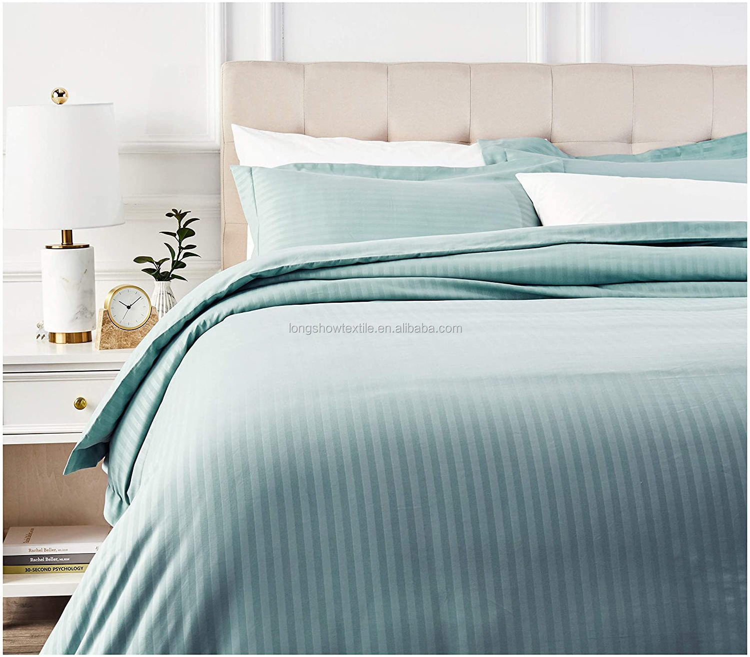 OEM Factory Wholesale Collection Hotel 3CM White Stripe Flat Sheet Duvet Cover for home textile