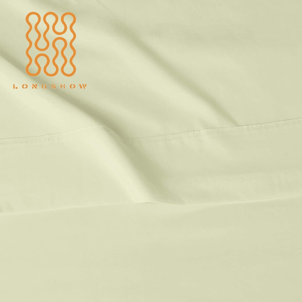 Wholesale hotel quality 200 Thread count polycotton/100% cotton solid color bed sheet set