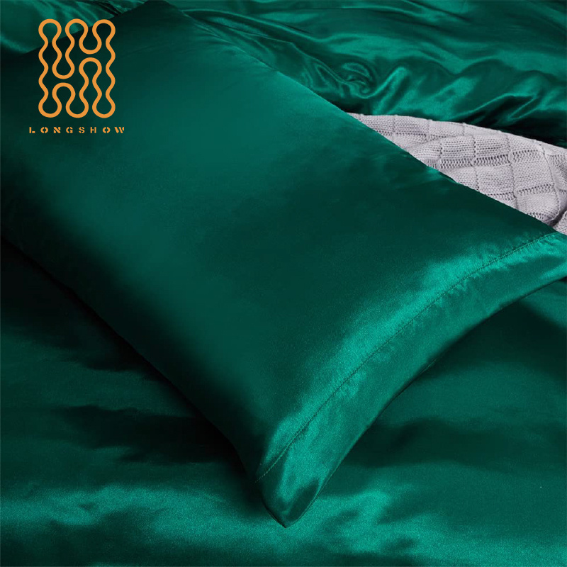 Ultra Soft and Breathable Bedding Set with Zipper Closure 3 Piece Silk Like satin Comforter duvet Cover