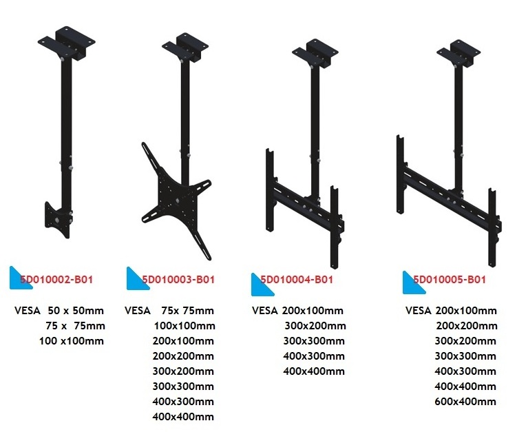 360 Degree Rotating Ceiling TV Lift Bracket Stand Wall Swivel VESA TV Mount