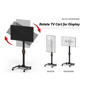 Wholesale TV Floor Stands Low Moq Living Room Mobile 360 Degree Swivel Rotation TV Stand With Audio-visual Cabinet