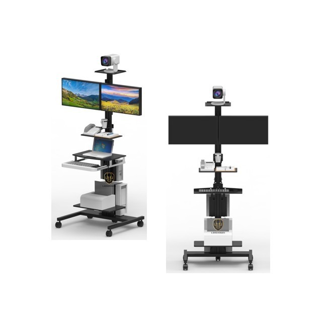 Medical Trolley Cart for Hospital Dental Clinic with Monitor Mount Oral Scanner Holder CPU Holder Box Nurse Mobile Workstation