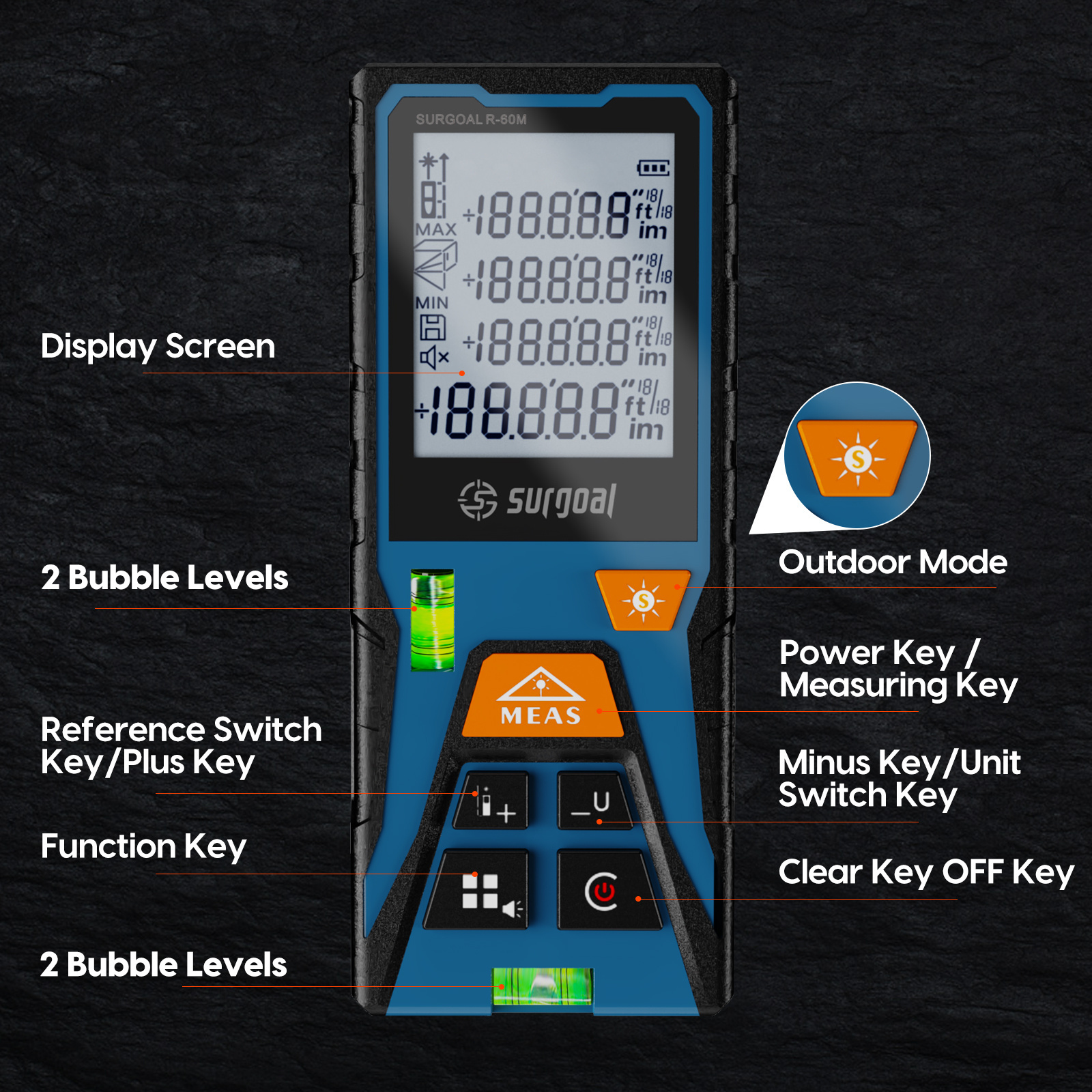 High Accuracy Laser Distance Meter Portable Mini Laser Meter Distance Laser Distance Meter