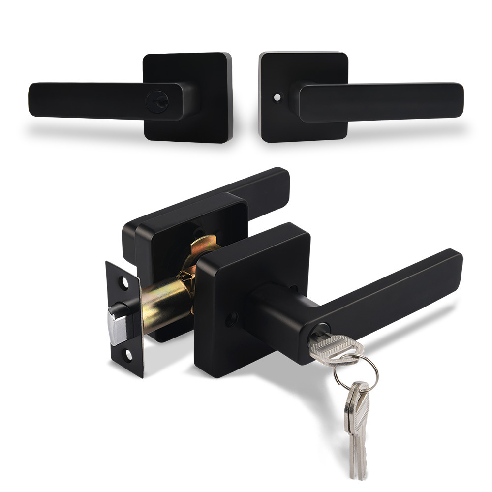 Locks&Keys Oil Rubbed Bronze Zinc Alloy Tubular Door Lock Lever Handle Lock Cylinder