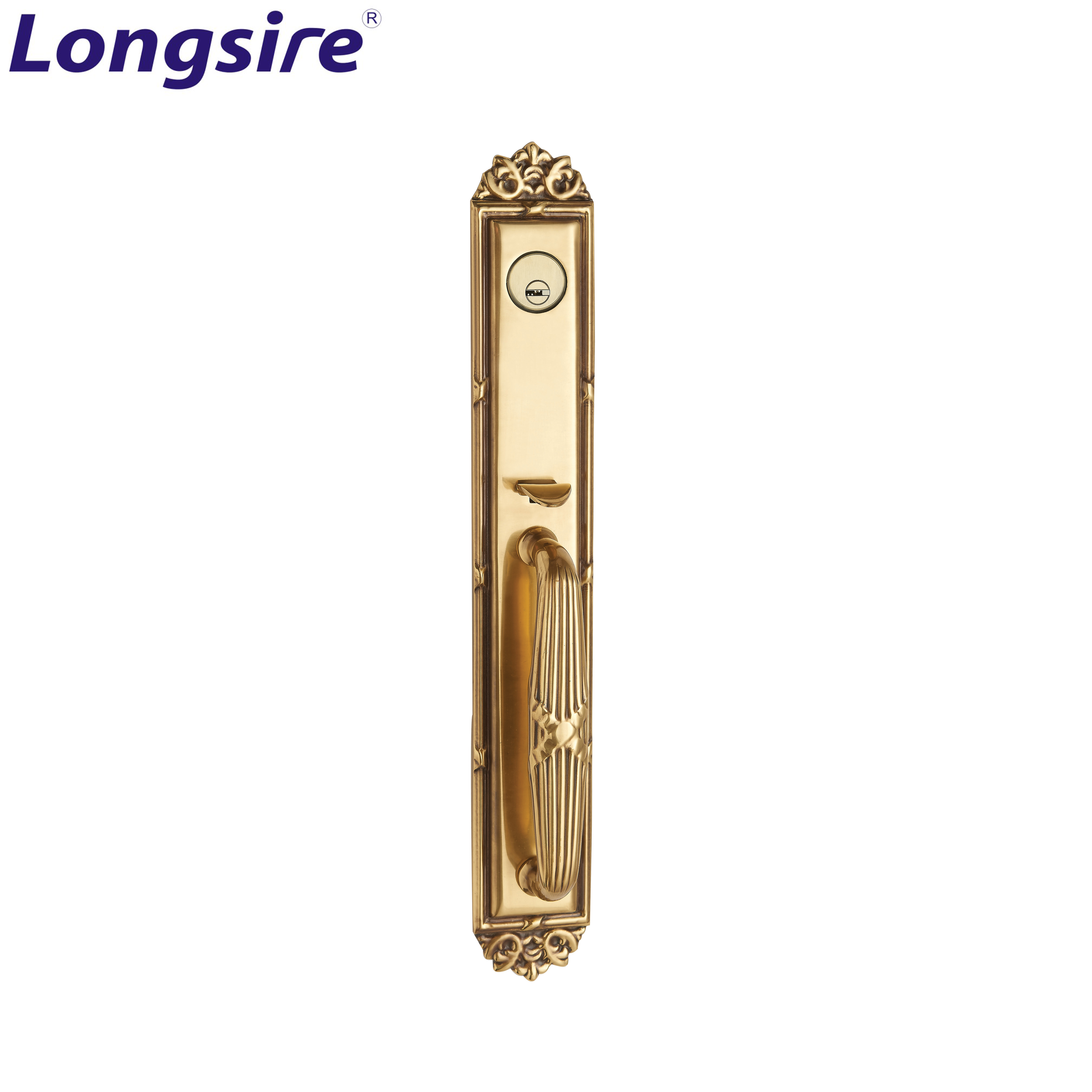 Luxury European Style Villa Gate Double Sided Door Handle Set Lock Zinc Alloy Entry Door Grip Handle Lock Set