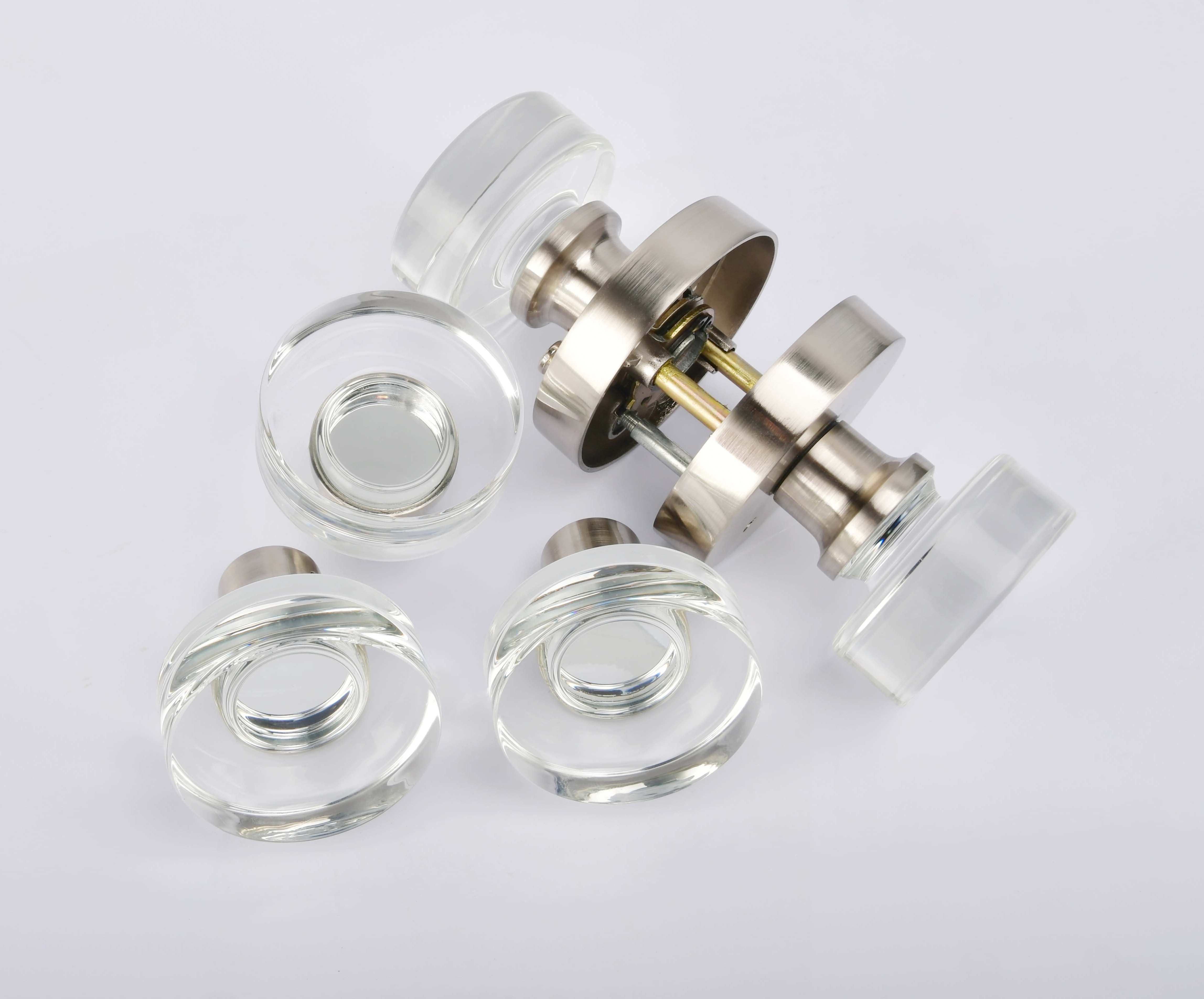 Round Glass Door Lock Combination Door Handle Locks&Keys Cylinder Latch