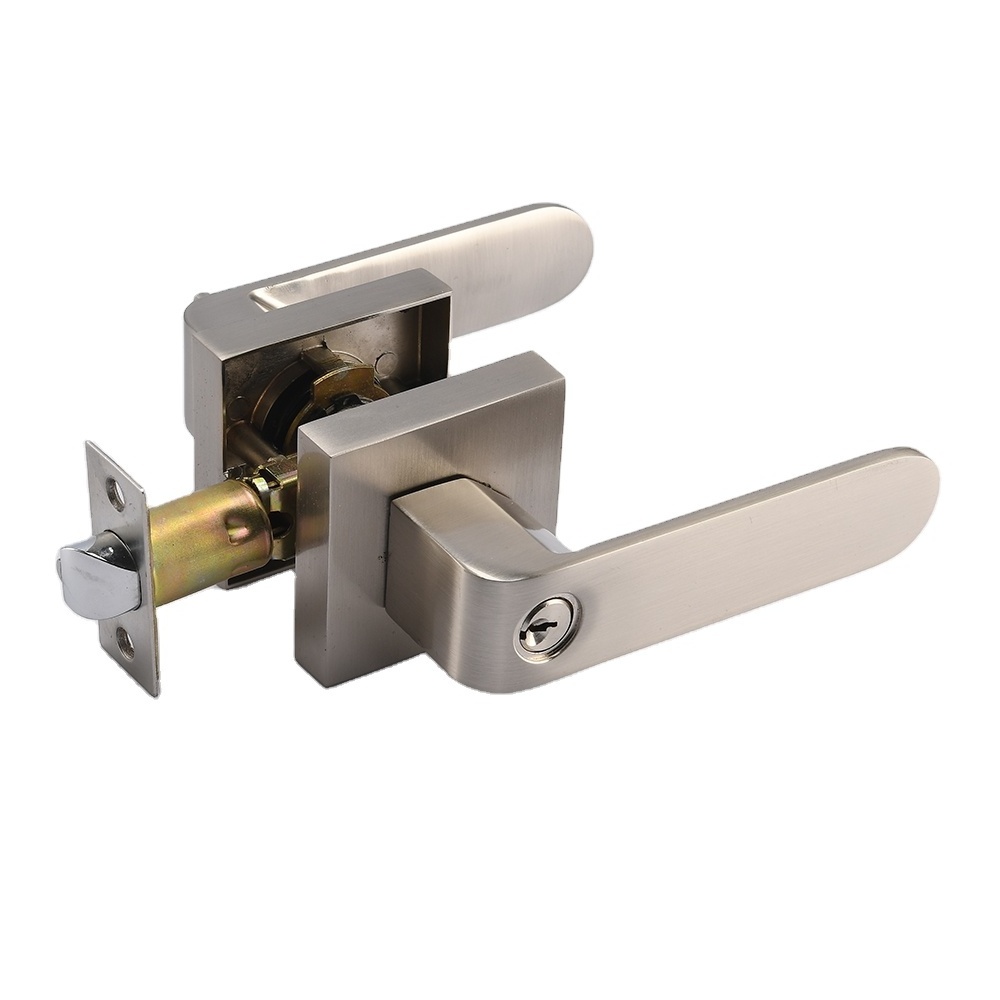 zhongshan modern fancy door handles durable easy install door lever door lock with keys tubular lever privacy latch hardware