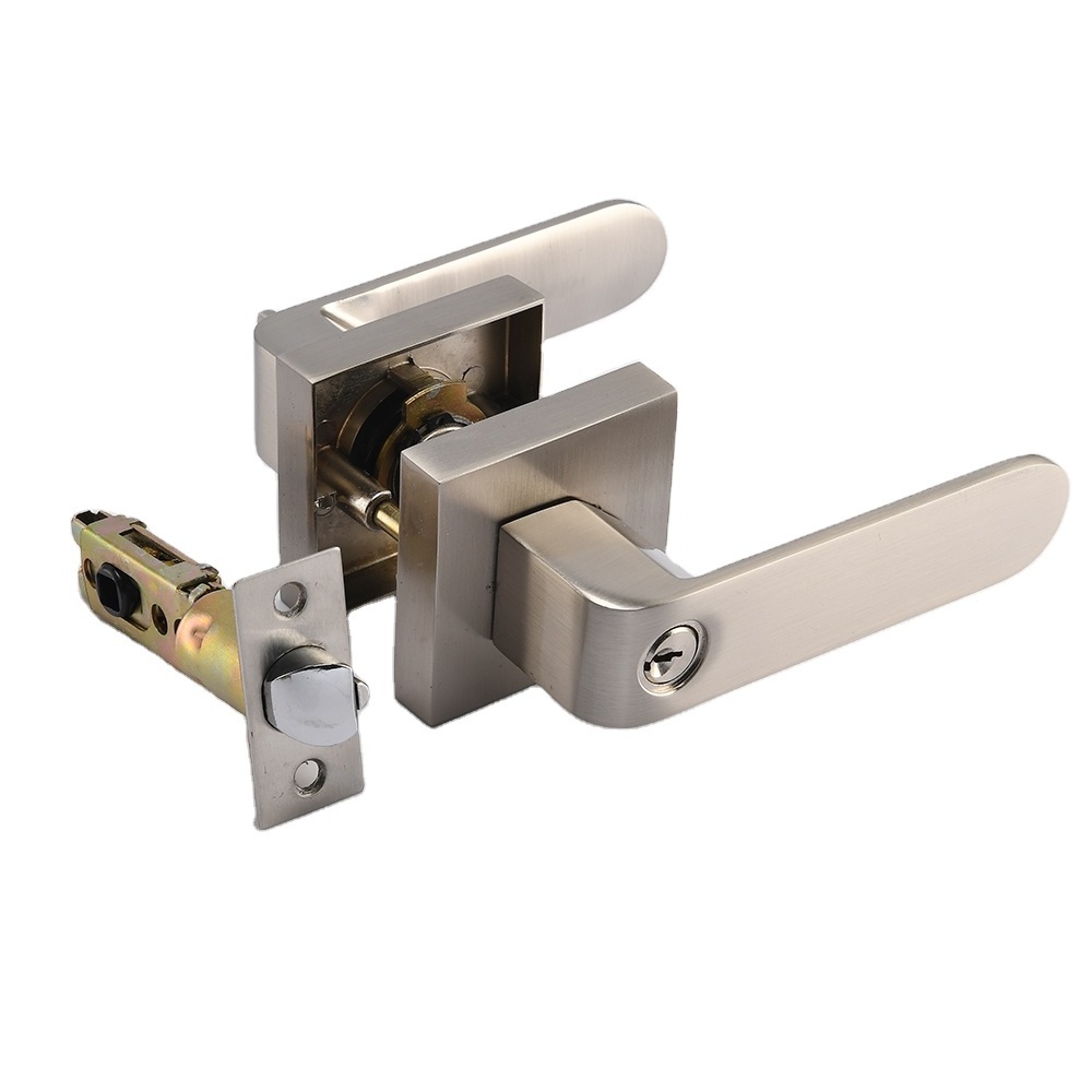 zhongshan modern fancy door handles durable easy install door lever door lock with keys tubular lever privacy latch hardware