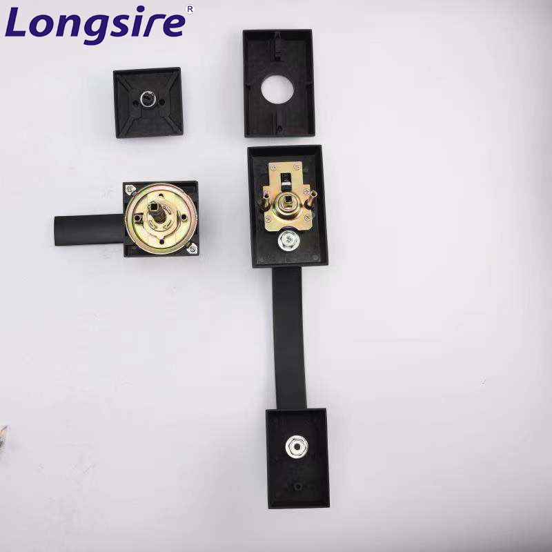 Door Lock Factory Matt Black Door Handle Thumb Press Entrance Door Handle With Deadbolt Lock