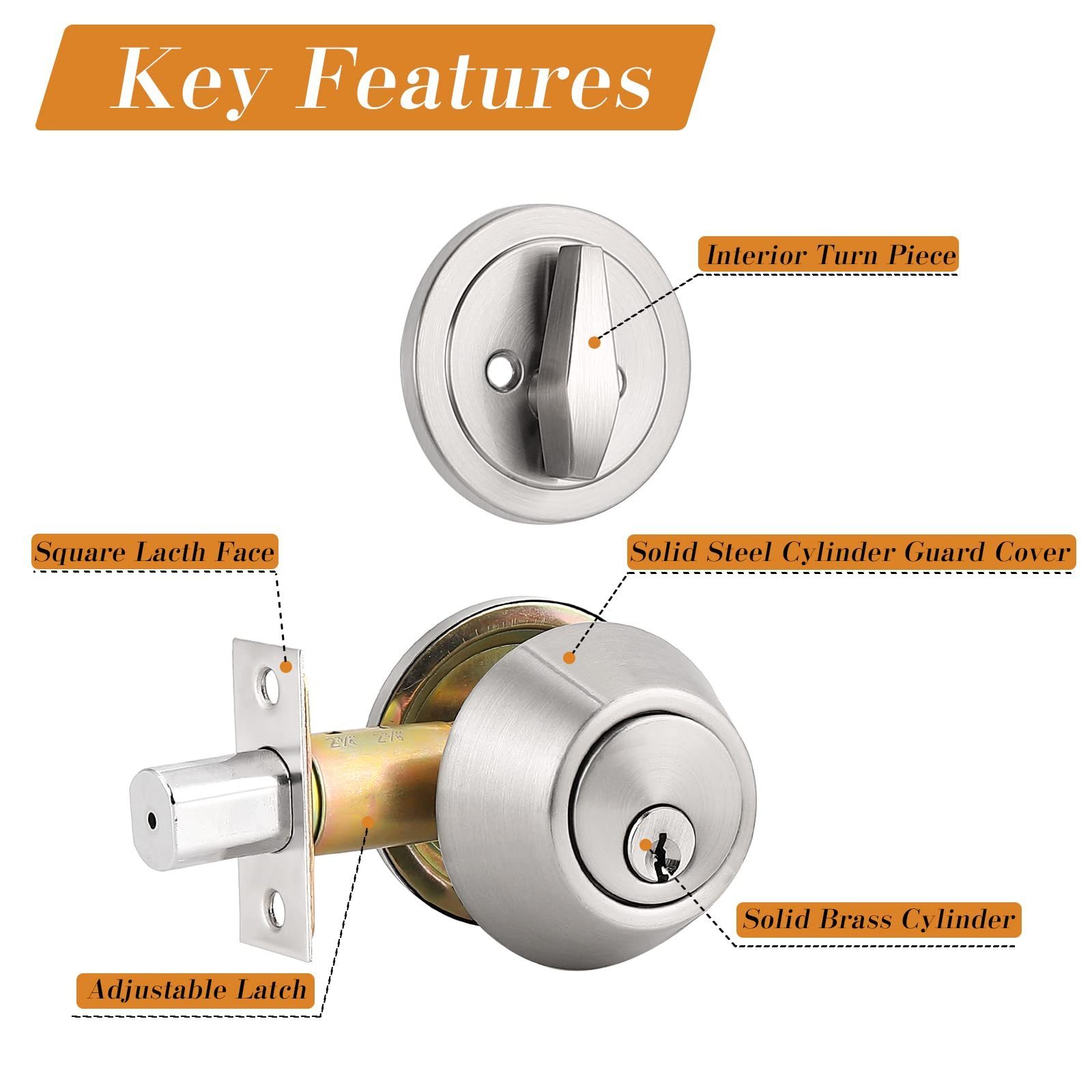 Credit-Honoured Traditional Single Cylinder Double Cylinder Dead Bolt Door Combo Set Handle Door Knob Lock