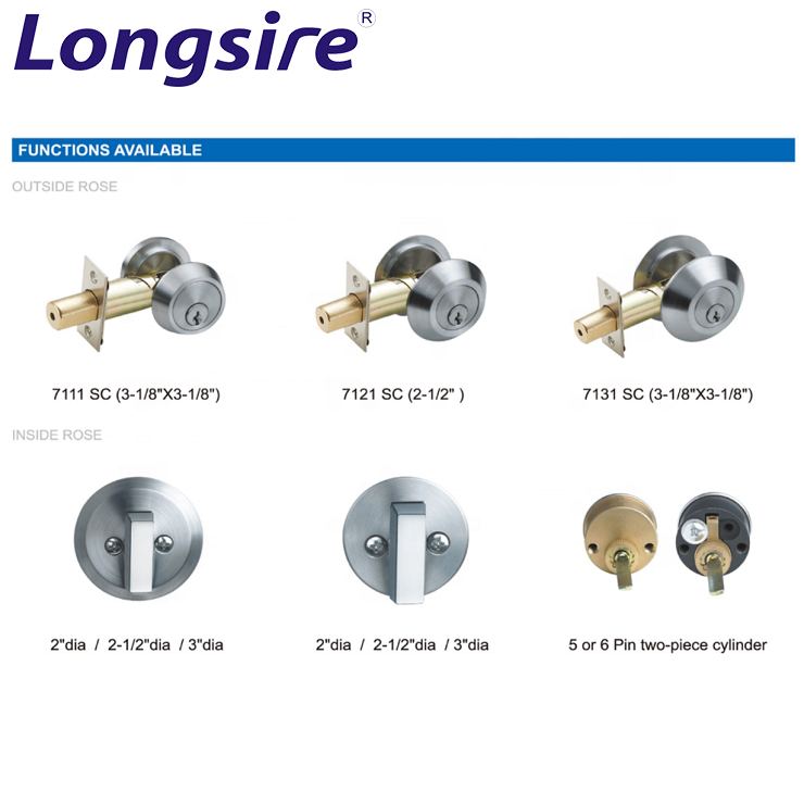 American Ansi Grade 1 door Locks stainless steel brass cylinder Deadbolt deadbolt lock fire rated dead bolt in solid steel