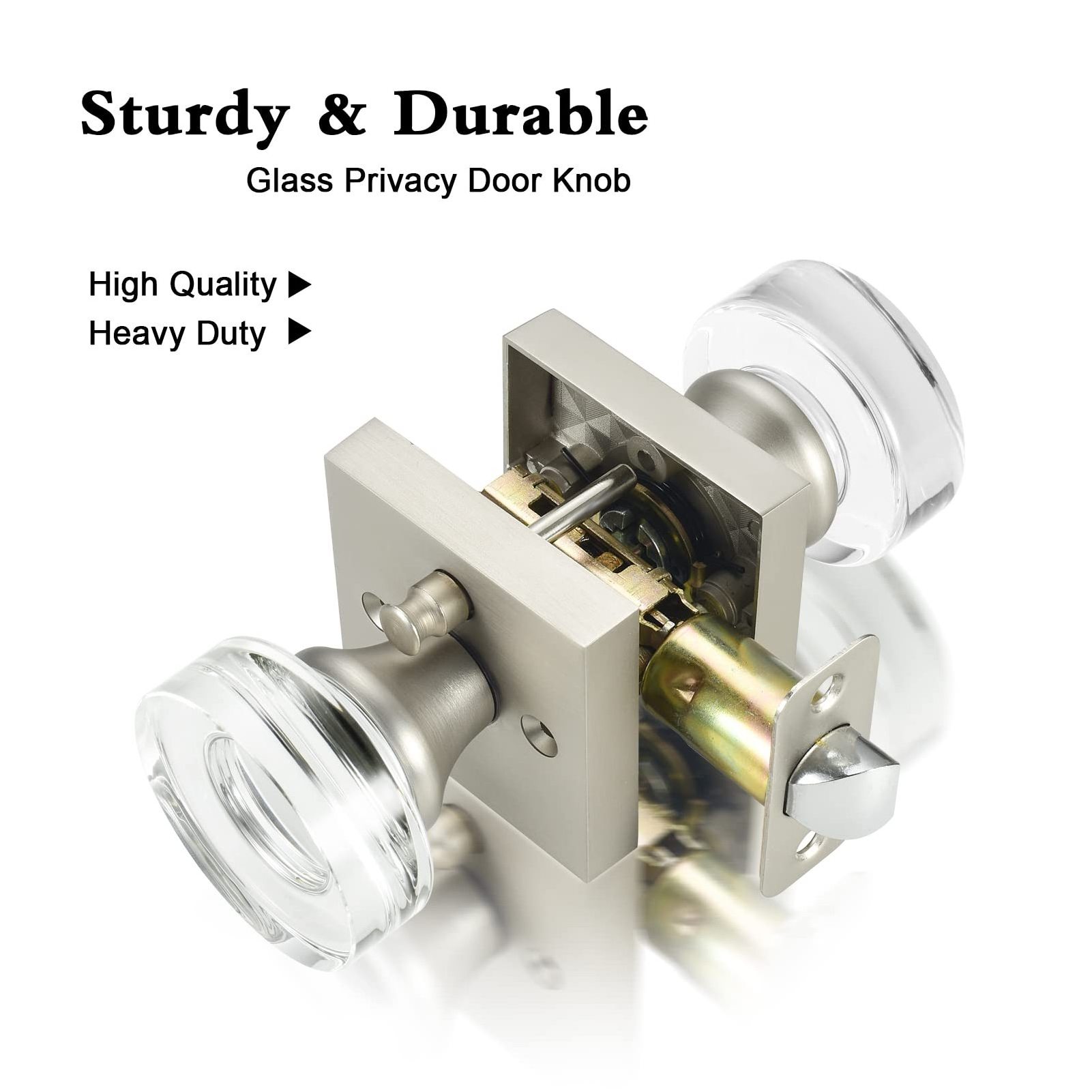 Round Glass Door Lock Crystal Combination Door Knobs For Interior Doors Cylinder Locks&Keys