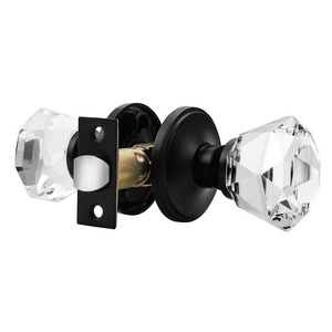 Crystal Octagon Diamond Glass Door Lock Combination Door Handle Locks&Keys Cylinder Latch