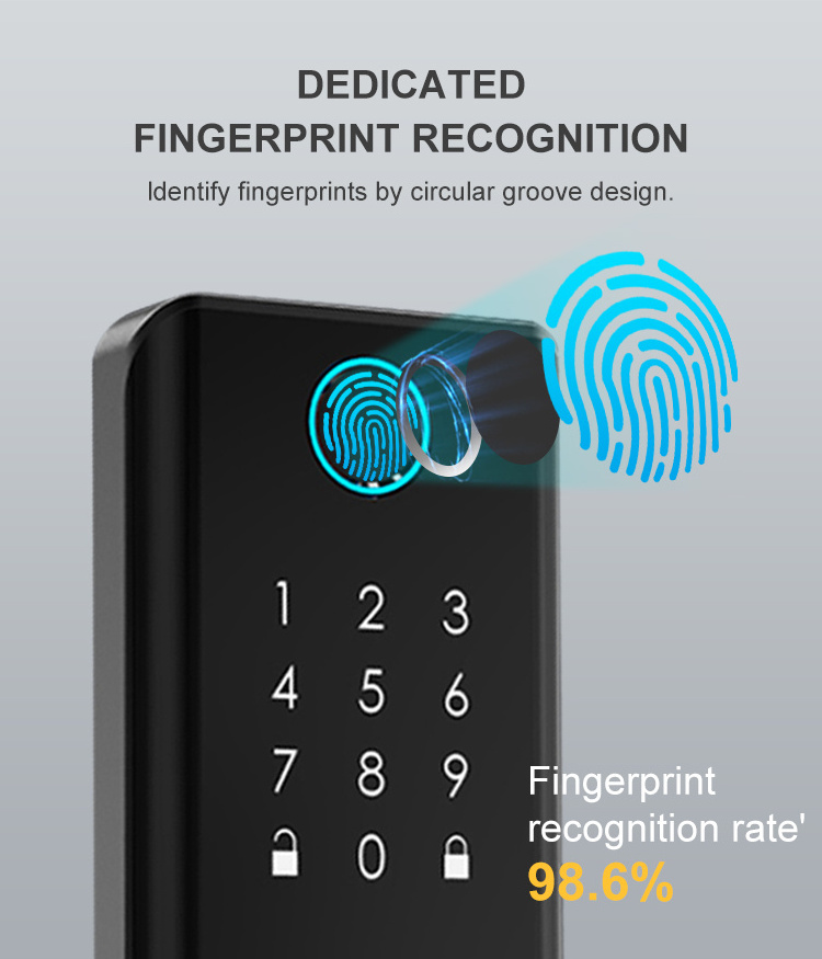 Security Smart Fingerprint Front Door Lock Bluetooth Wifi Keyless App TT Tuya Deadbolt