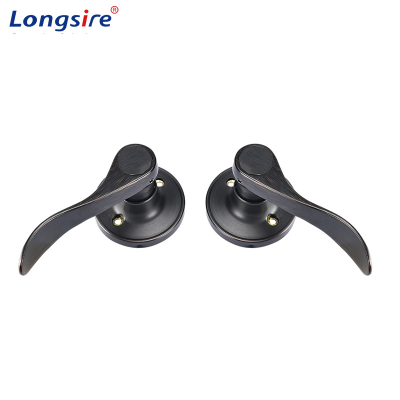 Black Door Handle, Traditional Wave Style Matte Black Reversible Door Lever for Interior Doors and Closet lever lock